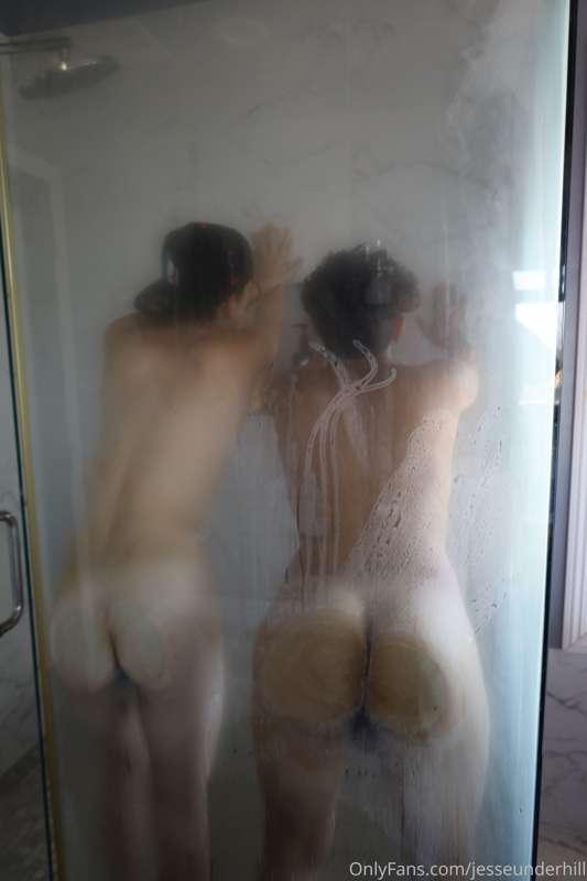 Me & @camfreak bare ass completely out pressed against the s..