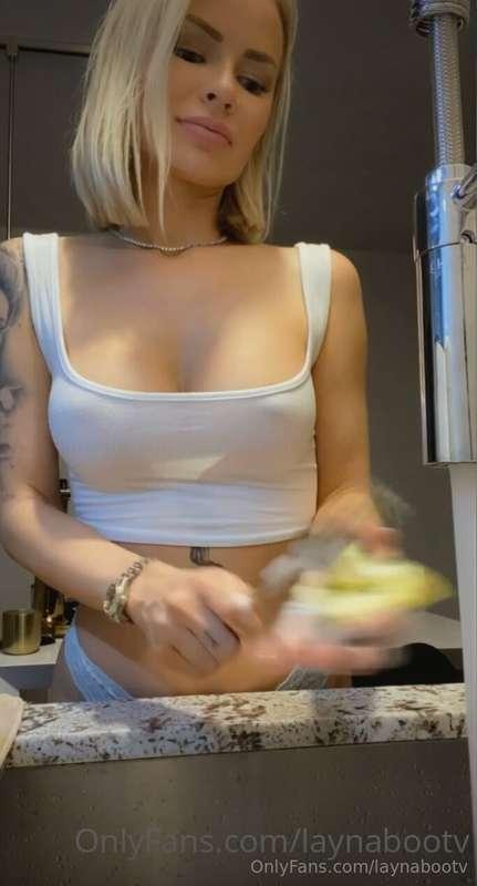 Last night I was doing The dishes and playing around with th..