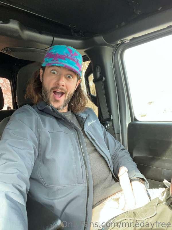 Jeep Jerk off!  Sit with me in my Jeep while I stroke my dic..