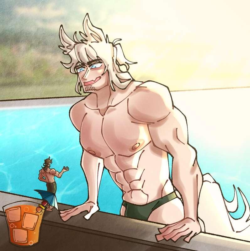 Photo sessions by the pool~ 🏊‍♂️ 