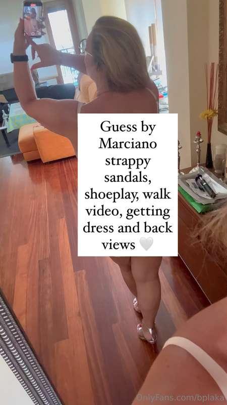 Guess by Marciano strappy sandals, shoeplay, walk video, get..