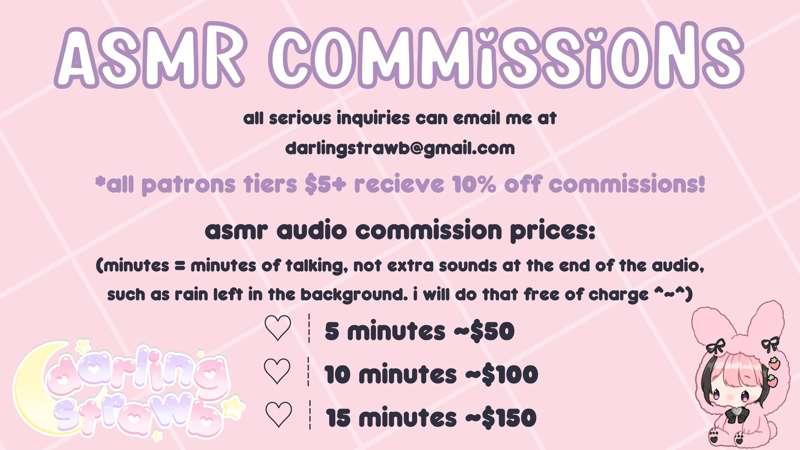 my custom asmr commissions are now open! ✨