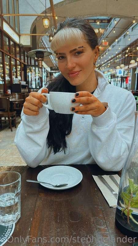 Morning coffee before another day of being hot as fuck xx