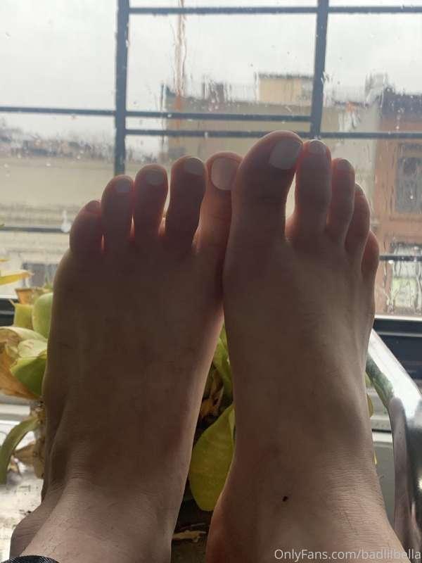 Toes are back on a rainy day