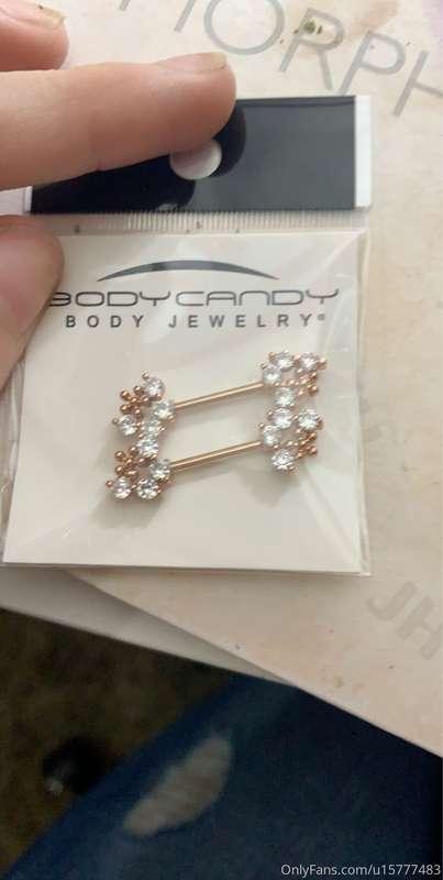new nipple rings hmm who wants to see ?