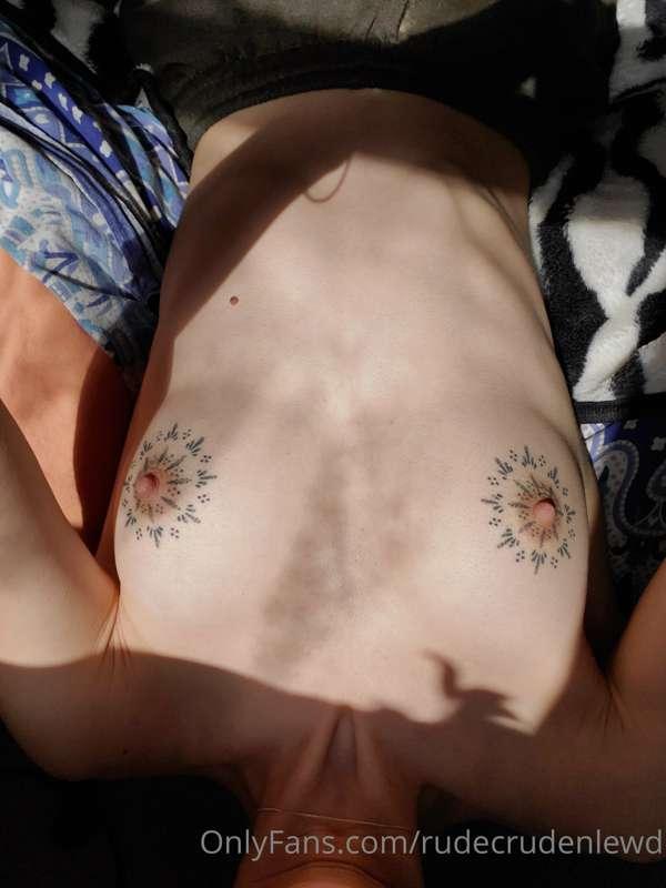 Don't mind me am just sunning my tiddies