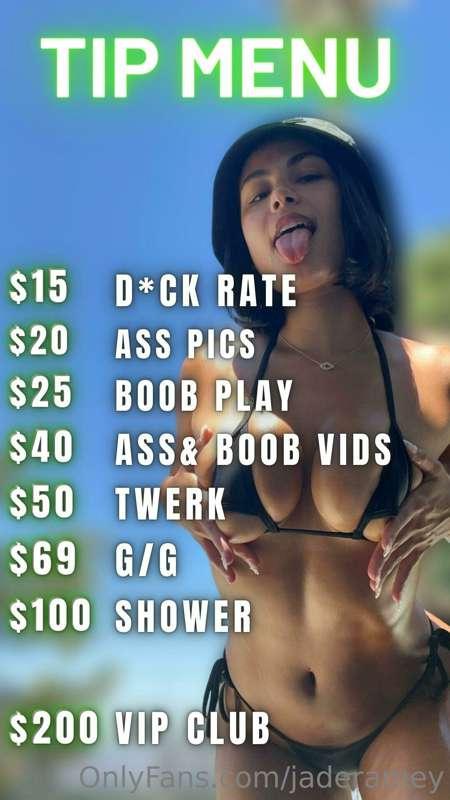Introducing my ***NEW***  💥***TIP MENU***💥
Contribute to thi..