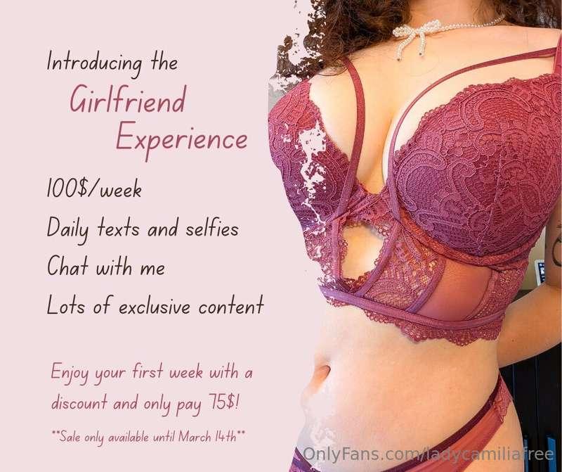 Introducing the GIRLFRIEND EXPERIENCE starting NEXT WEEK! (M..