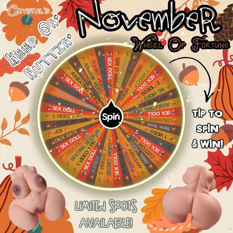 🍂 1 SPIN - $10
🍁 2 SPINS - $15
🍂 3 SPINS - $25 (BEST VALUE)
..