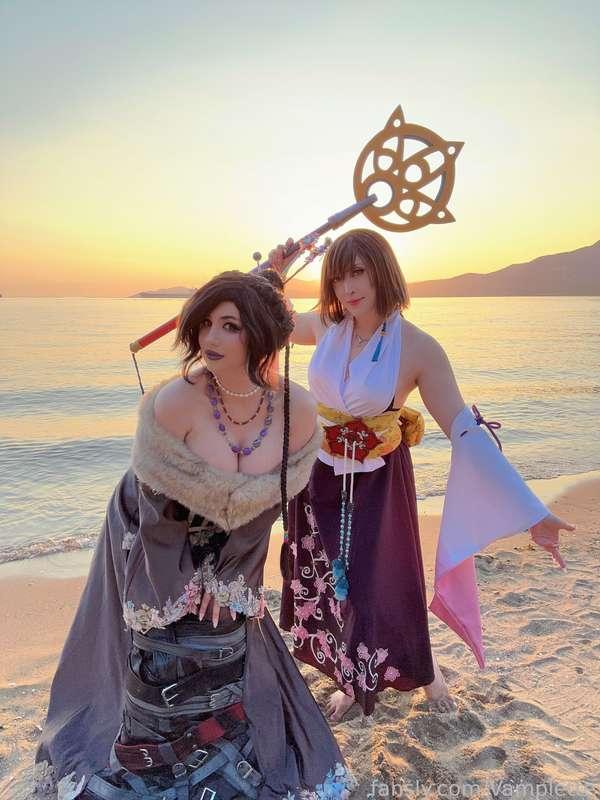 Got to cosplay FFX with @Maruwins 🥹💕💕