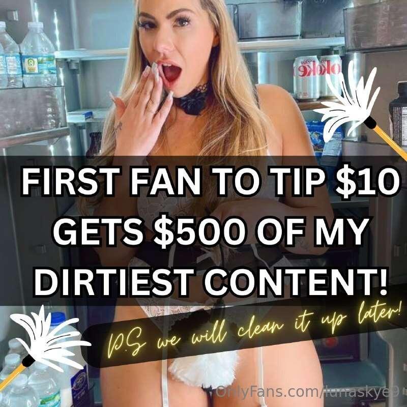 First fan to tip $10 gets $500 of my dirtiest content! 😏🧹