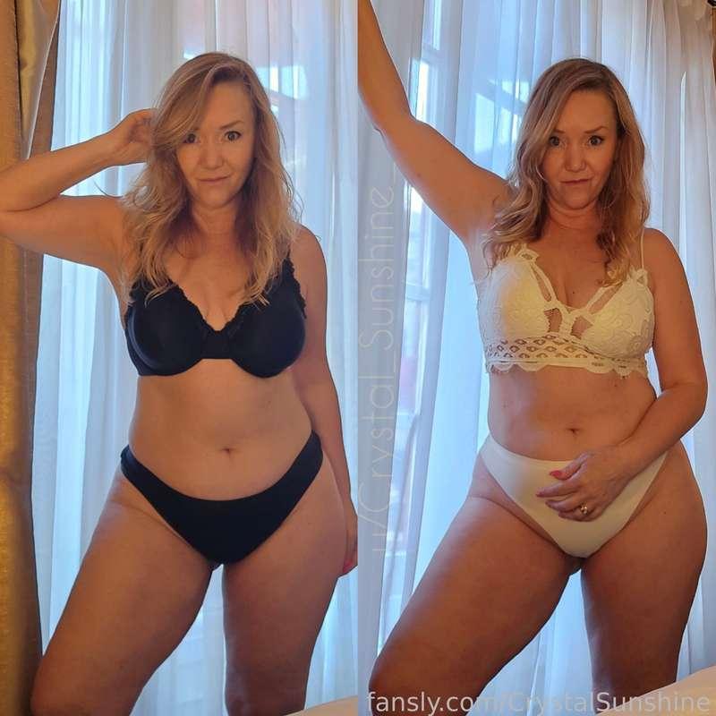 Which one says, Milf more? 
#FYP #fansly #curvy #Milf #lingerie #blonde #mombody #bodypositivity #maturewoman #stepmom #olderwoman #gilf #naughty #thicc #thickthighs #thick #confident #mommy #PAWG #booty #ass #boobs #hotmom #chubby #bbw #plussize 