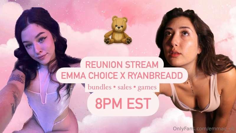 streaming with @ryanbreadd tonight on emmachoice.live 💗

com..