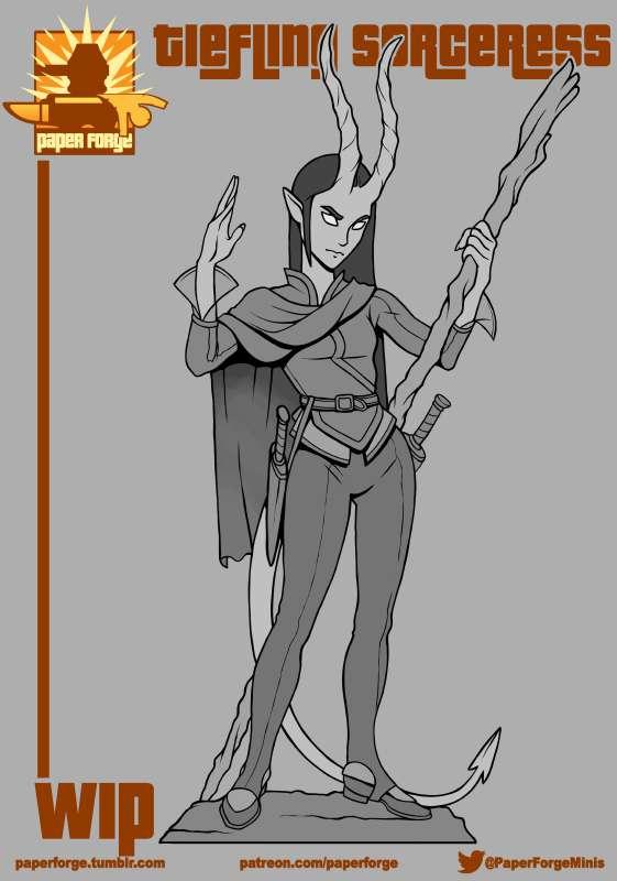 Tiefling sorceress WIP