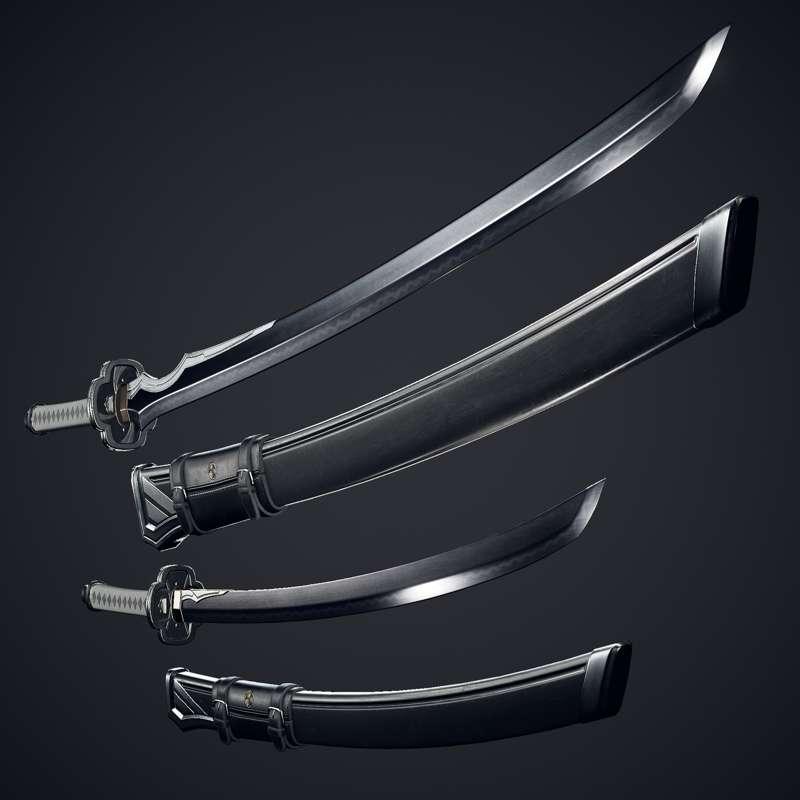 Dark Elf Blader's Weapons - Elven Mithril Tachi "Raging Waves"!