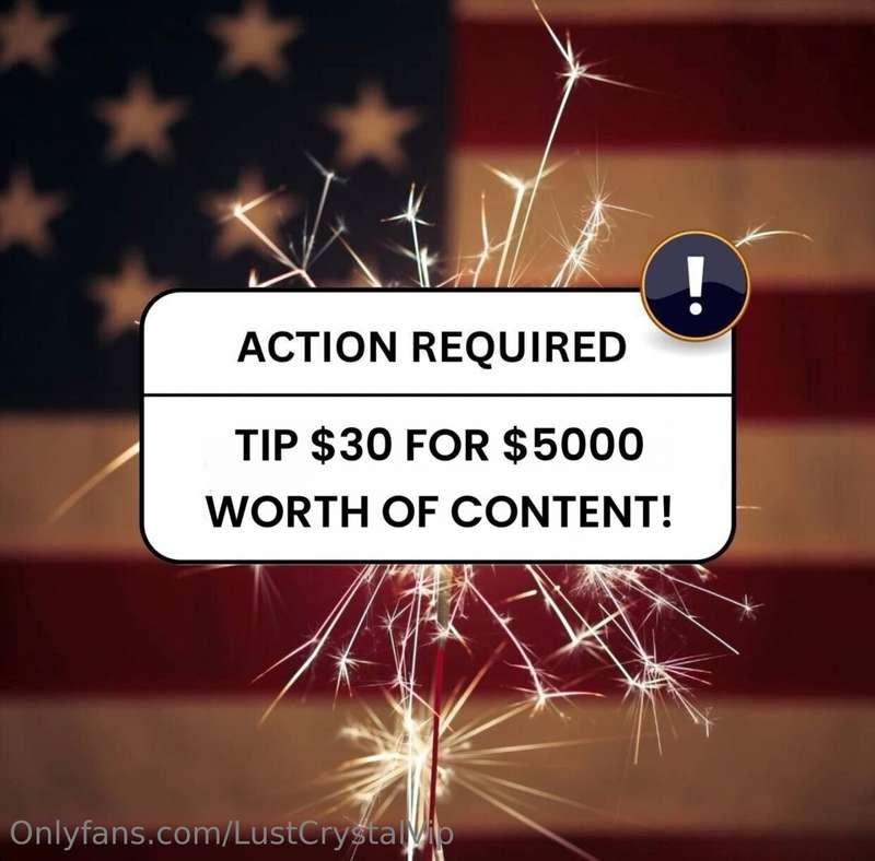 First 2 fan that tips $30 get 5K worth of content 🎉 Be quick..