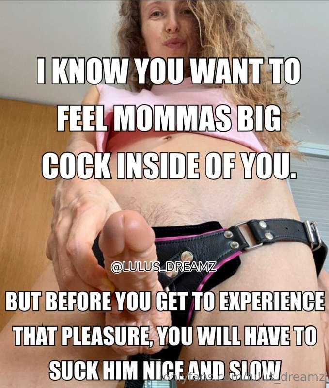 Before I will enter you, you have to suck my big strapon fir..