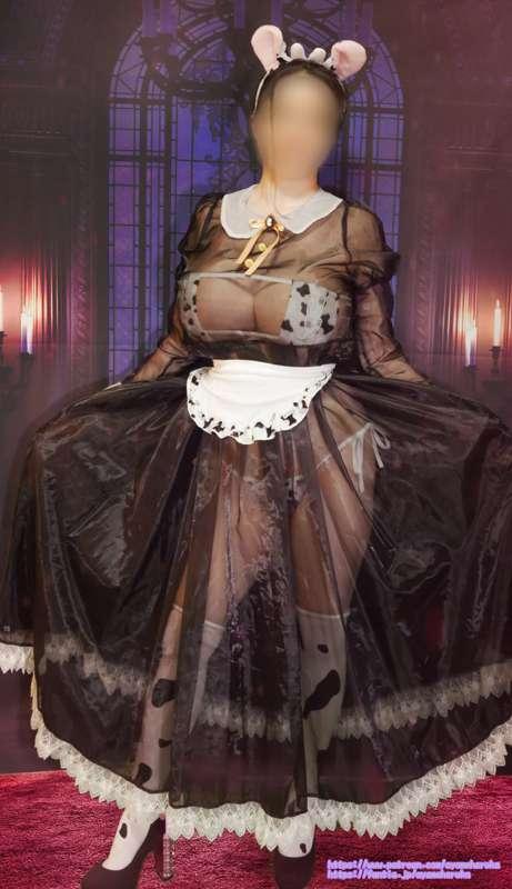 [Expired]♡See-through Maid on Cow Print Bikini Photo♡ Pt.1