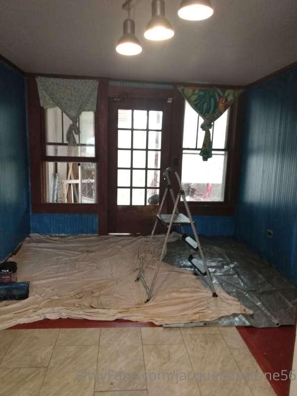 Very ugly blue paint, nearly nude, and I made Chad a retro c..