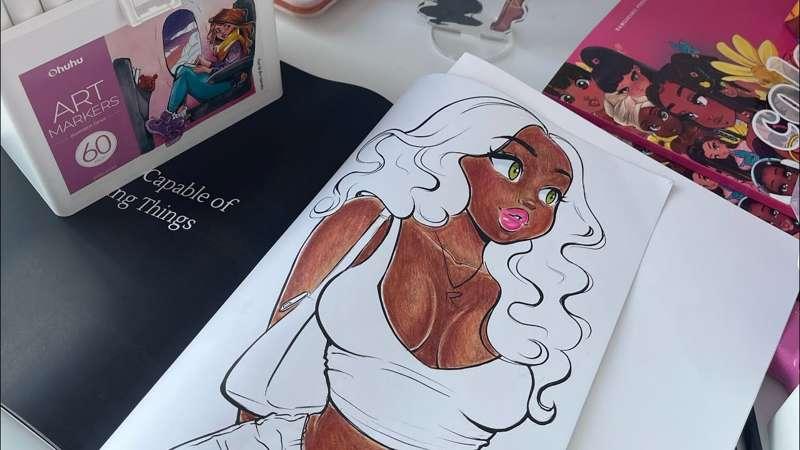 How to Color Dark Skin with Color Pencils & Markers ✍🏽🎨 | Early Access Video