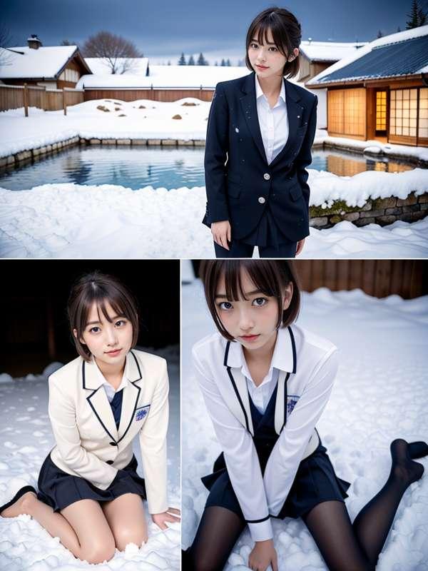 Snow and her and her uniform and... 💖　雪と彼女と制服と…💖