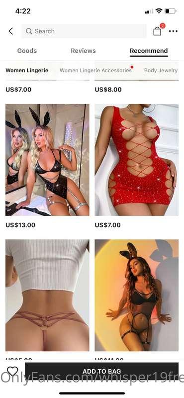 Ordering new lingerie today ✨  If you wana contribute with t..