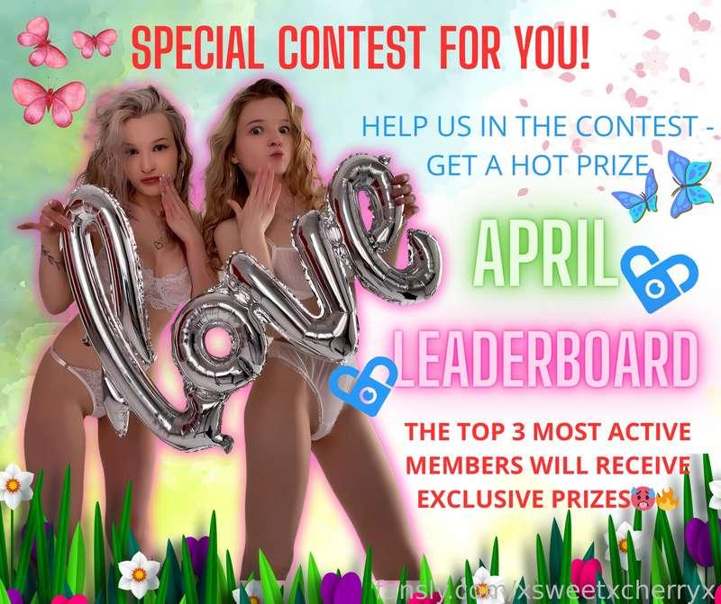 🔥🌷 APRIL LEADERBOARD has already started, and we have a chance to take TOP positions on the list! 🔥
But we can't do it without your support 😘 The more love and attention you give us, the better our chances of getting to the top!

💖 Show your support with tips, customs, and sexting!
🎁 We've already prepared some HOT prizes for our most generous fans... Maybe YOU will be the one to become our favorite? 😏

🚀 SPECIAL CONTEST! 🚀
In honor of the April Leaderboard, we’re running a contest for our amazing members! The TOP 3 most active fans this month will receive an extra HOT exclusive reward 🔥😈

💖 You can support us in many ways — pick what excites you the most! 💖

1️⃣ Grab a discounted "Watch the Twins" subscription! 🎟✨ Enjoy unlimited access to our pussy &amp; boobs wall for a whole month! 😏🔥
👇👇👇
https://fans.ly/subscriptions/giftcode/NzYzMTM0OTA4NzY2ODkyMDQyOjE6MTo2YjhmOTIzZjNi

2️⃣ Spin the Wheel of Fortune! 🎡💰 1 spin = $15! Love excitement and intrigue? Try your luck with us! 🍀 Just send "I want to try my luck", and we’ll spin the roulette for you! 🎲🔥

3️⃣ Send a tip to our contest target! 💸🥰 Every tip brings us closer to victory — and makes us feel appreciated &amp; loved! 😘💖

Let’s make this month unforgettable together! 😈🔥

#teen #barelylegal #skinny #babyface #cute #fyp #event #leaderboard #sis #twin