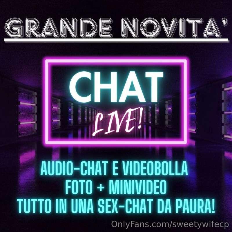 🔥 Novità! Da oggi puoi scegliere la CHAT-LIVE! Una sex-chat ..
