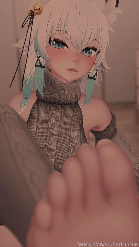 Foxgirl uses her feet for making your dick hard 😈

#vtuber #hentai #3d #lewdtuber #foxgirl