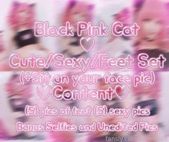 [ERO COSPLAY] Black Pink Cat Set
♥ 23&nbsp;sexy pics ♥
• 5 feet pics / 5 fotos de mis pies
• 5 sexy pics / 5 fotos sexy
• 2 butt pics / 2 fotoculo
♥ Bonus: Selfies, Unedited pics, sit on your face pic / Bono: Selfies, fotos sin editar, foto sentandome en su cara♥

Set=/=Pack
There are no explicit nudes in any of my sets unless stated, but there could be censored/implied nudes

#cosplay #erocosplay #lingerie #cute #feet #ass #booty