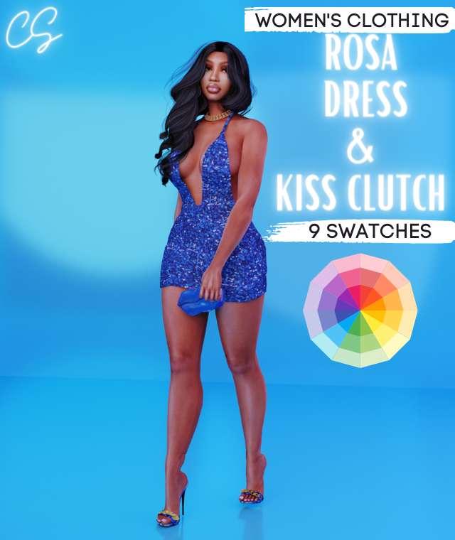 Rosa Dress & Kiss Clutch