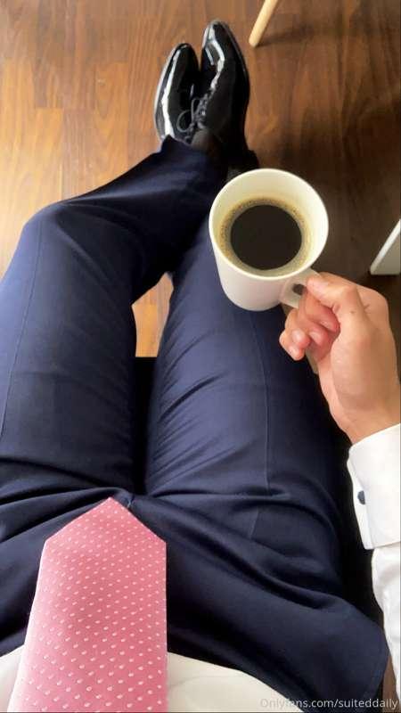 Monday pink view on new black patent leather shoes