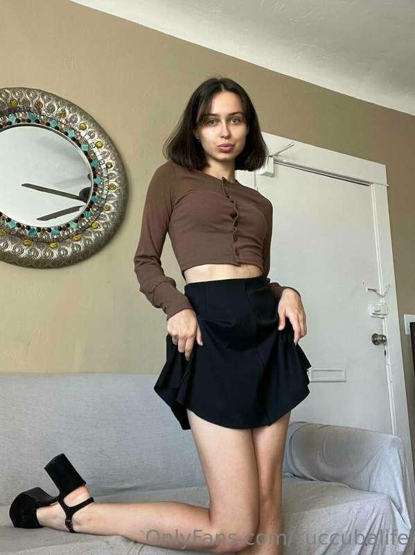 Would you be too embarrassed if I lifted my skirt up? 🥵💞