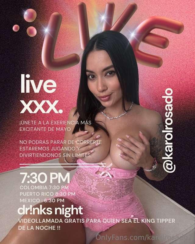 ⚠️𝗛𝗢𝗬 𝗟𝗜𝗩𝗘 𝗫𝗫𝗫 🎥💦en mi pagina vip 7:30 Pm hora Colombia 🇨🇴8:..