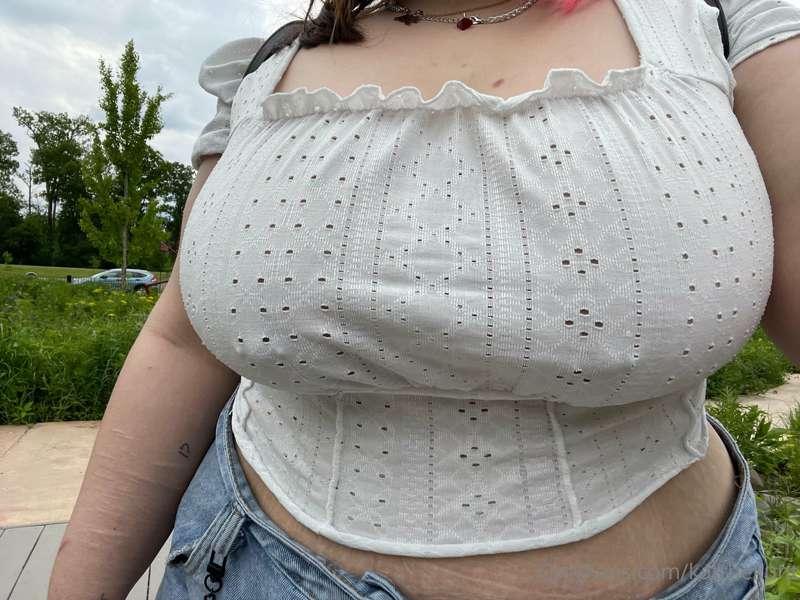 I totally flashed my tits in public