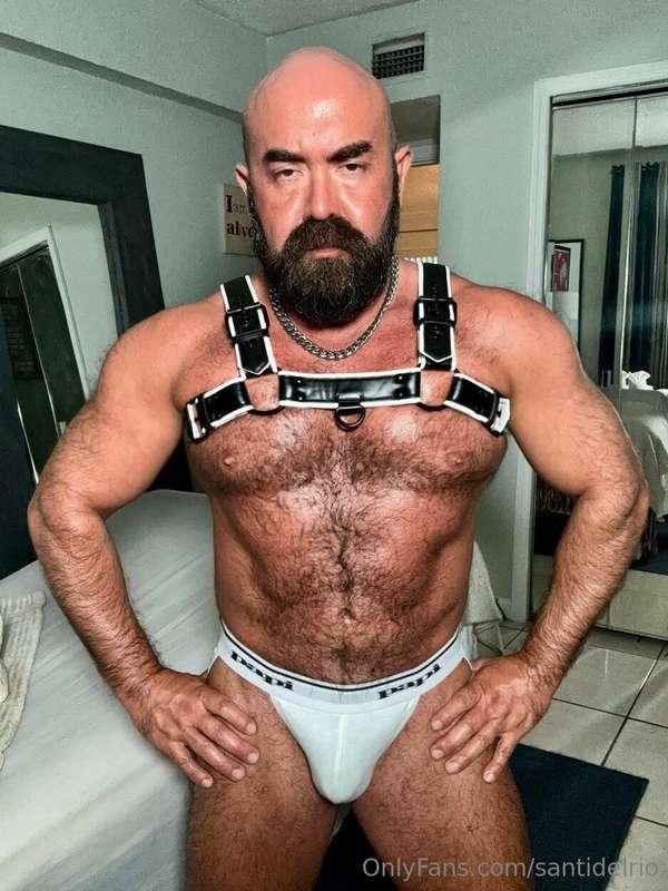 Leather daddy and trying thongs You like them 🐶? 