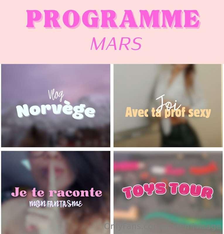 Coucou toi !Voilà le programme des vidéos à venir pour le mo..
