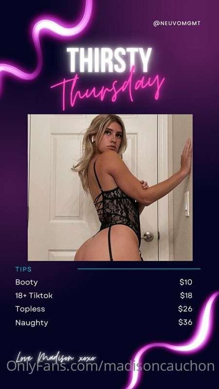 It's that day again😈 THIRSTY THURSDAY💦 Let's have some fun t..