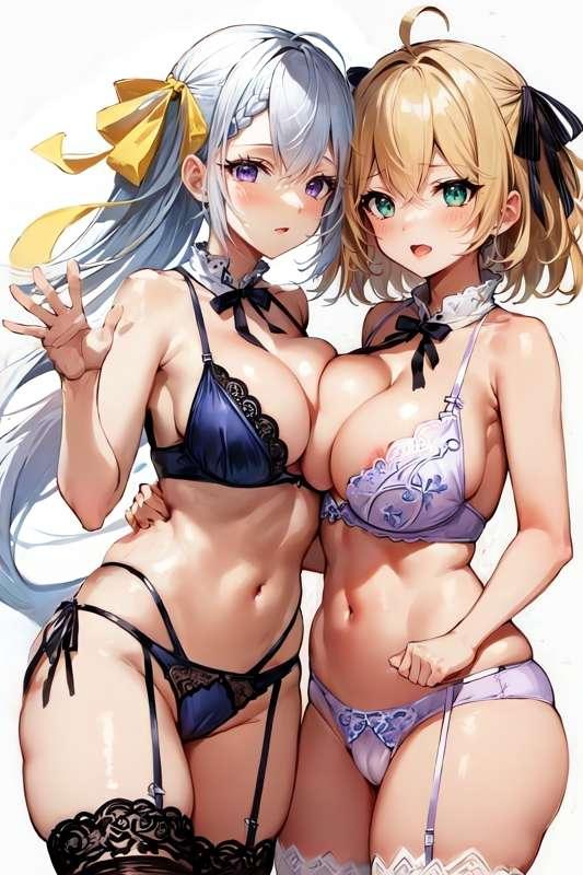【アニスフィア】転生王女と天才令嬢の下着姿　40枚(zip, pdf有り)