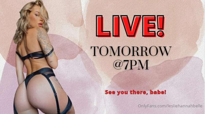 **If you're coming to my LIVE tomorrow night and super excit..