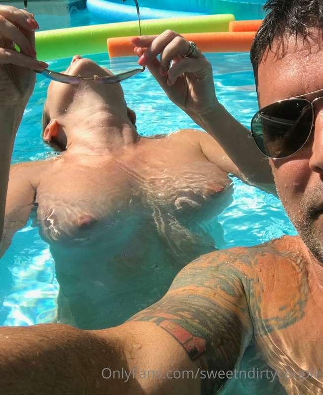 Hubby and I catching some rays ☀️