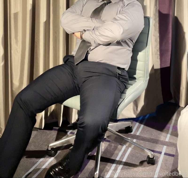 Long day. Who wants to sit on my lap? #top #boss #suit