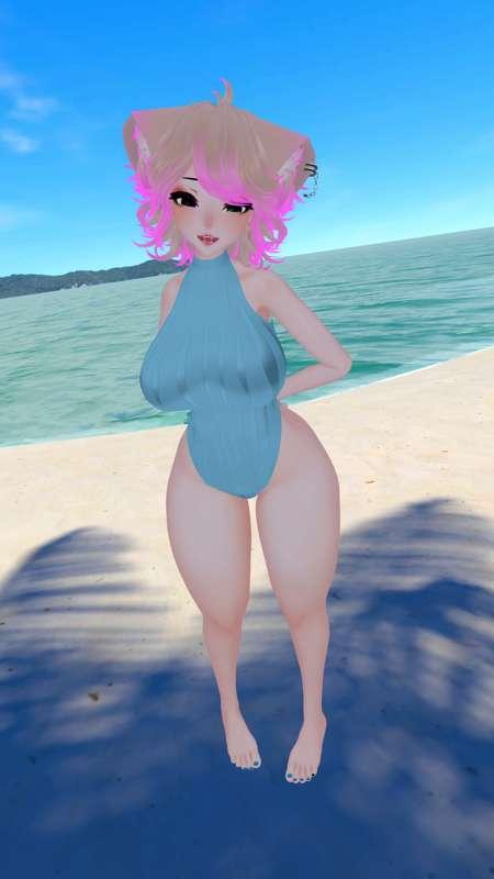 ⛅🌊 Its the PERFECT weather for the BEACH in my new one piece BIKINI! 🎉