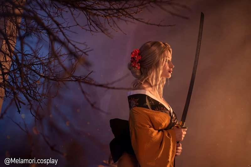 Cosplay set of Cirilla in a kimono