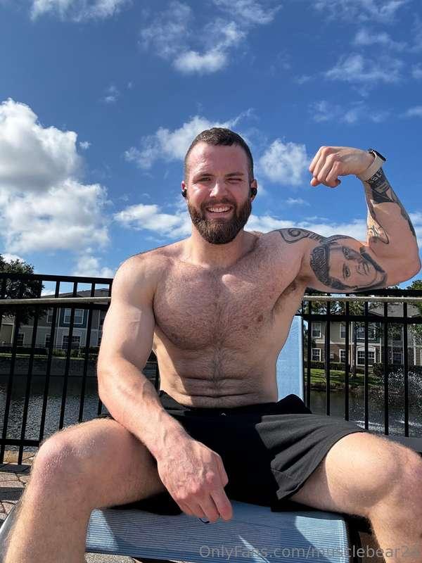 Day in the sun! Suns out 🍆 out ❤️🐻😈