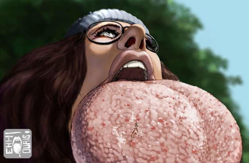 On Maxine's tongue