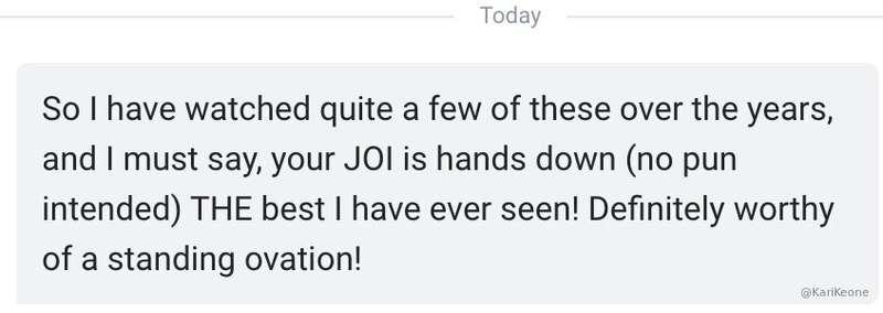 I'm loving all the feedback from my first JOI video... you g..