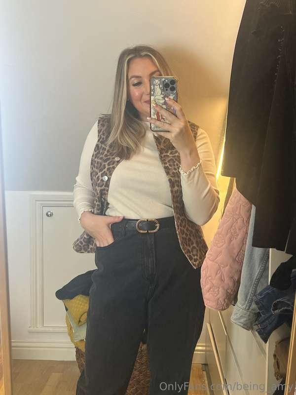 Office day fit check 🐆Want to see what I have on under this ..