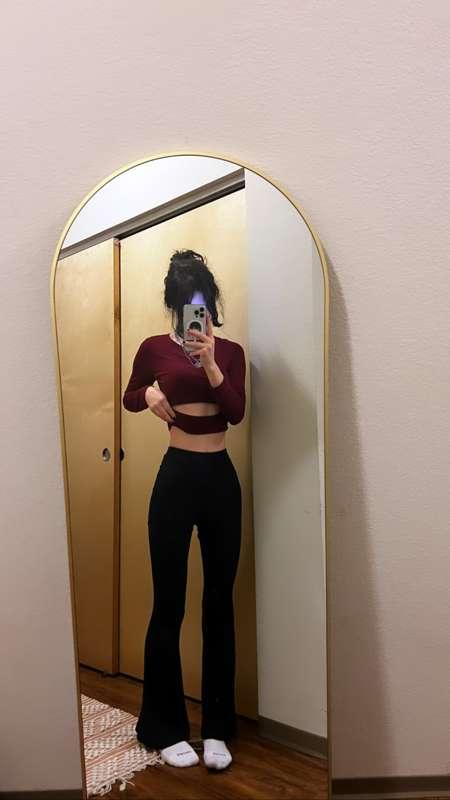 Long Sleeve Maroon Shirt with bell bottom leggings fit! (PS the note pasted below is the same note from the basic support tier and whole package tier)