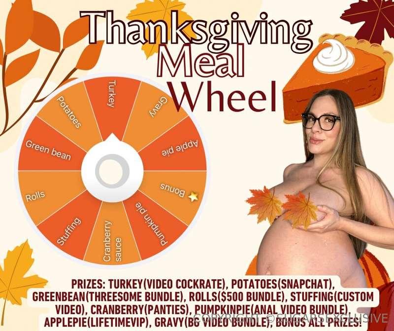 THANKSGIVING WHEEL SPIN 😈🍗Tip $10 to spin and win a yummy pr..